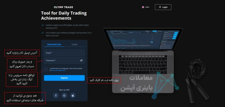 آموزش ثبت نام در الیمپ ترید ، اموزش ثبت نام در سایت الیمپ ترید ، ثبت نام در Olymp trade ، نحوه ثبت نام در بروکر الیمپ ترید