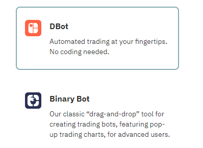 ربات های باینری آپشن بروکر دریو یا باینری دات کام سابق ، Binary Bot , Deriv Dbot
